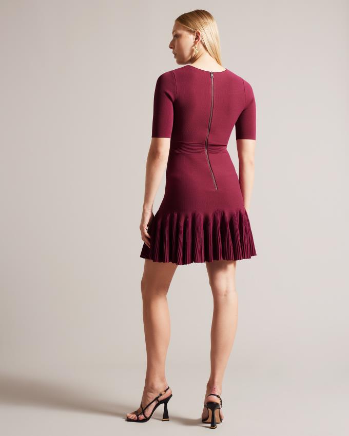 Peignoir Ted Baker Knitted Fit And Flare Mini Rouge Foncé Femme | KMU-76764935